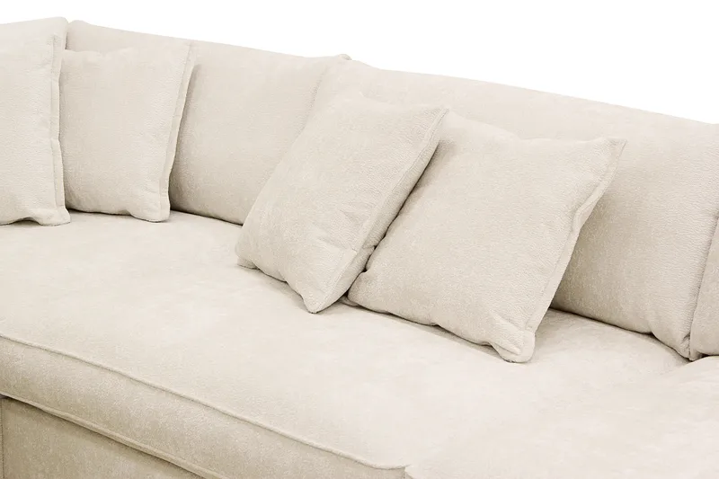 Rossita Lyx 4-personers Ekstra dyb Sofa med Chaiselong Venstre - Beige Chenille - Møbler - Sofaer - Sofa med chaiselong