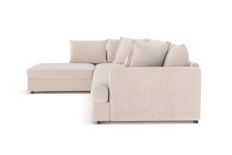 Rossita Lyx 4-personers Ekstra dyb Sofa med Chaiselong Venstre - Beige Chenille - Møbler - Sofaer - Sofa med chaiselong