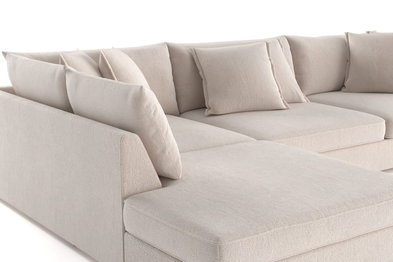 Rossita Lyx 4-personers Ekstra dyb Sofa med Chaiselong Venstre - Beige Chenille - Møbler - Sofaer - Sofa med chaiselong