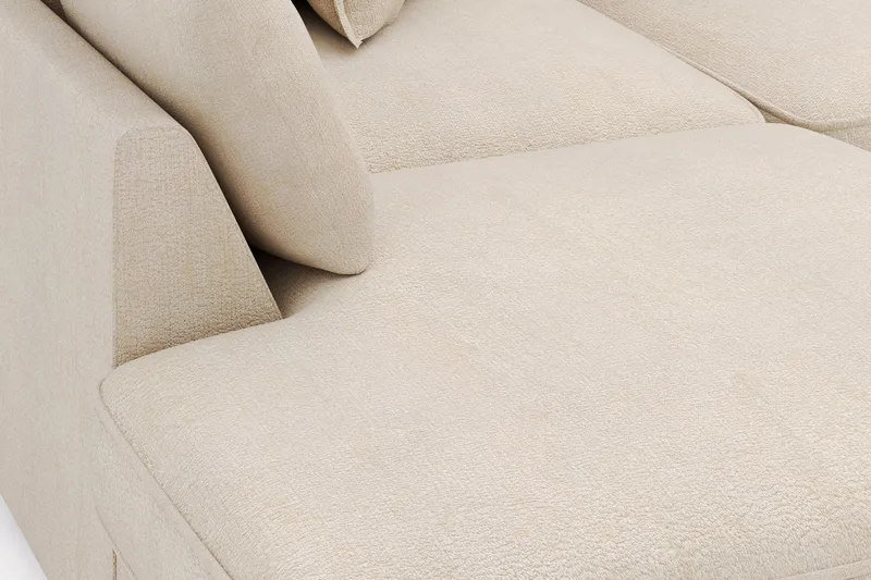 Rossita Lyx 4-personers Ekstra dyb Sofa med Chaiselong Venstre - Beige Chenille - Møbler - Sofaer - Sofa med chaiselong
