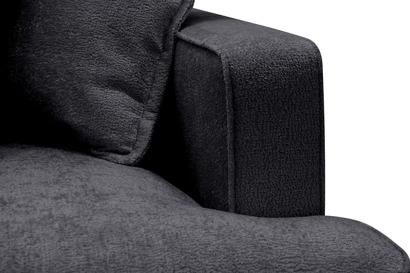 Rossita Lyx 4-personers Ekstra dyb Sofa med Chaiselong Venstre - Sort Chenille - Møbler - Sofaer - Sofa med chaiselong