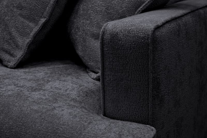 Rossita Lyx 4-personers Ekstra dyb Sofa med Chaiselong Venstre - Sort Chenille - Møbler - Sofaer - Sofa med chaiselong