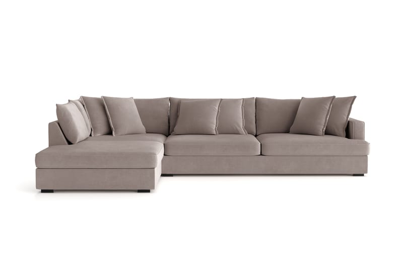 Rossita Lyx 4-personers Ekstra dyb Sofa med Chaiselong Venstre - Brun Stof - Møbler - Sofaer - Sofa med chaiselong
