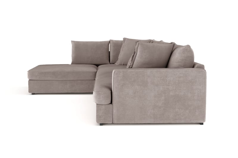 Rossita Lyx 4-personers Ekstra dyb Sofa med Chaiselong Venstre - Brun Stof - Møbler - Sofaer - Sofa med chaiselong