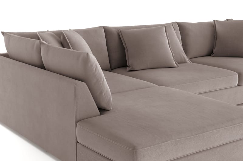 Rossita Lyx 4-personers Ekstra dyb Sofa med Chaiselong Venstre - Brun Stof - Møbler - Sofaer - Sofa med chaiselong