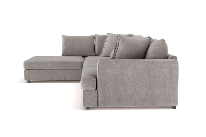 Rossita Lyx 4-personers Ekstra dyb Sofa med Chaiselong Venstre - Grå/Brun Chenille - Møbler - Sofaer - Sofa med chaiselong