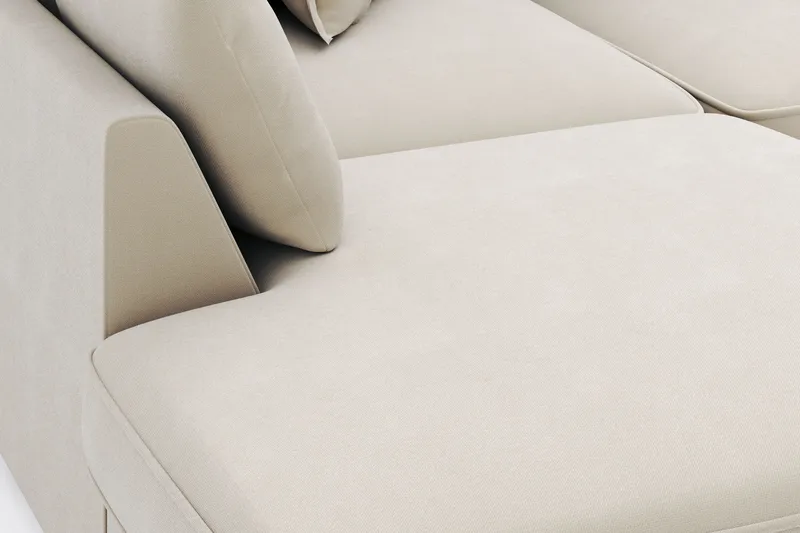 Rossita Lyx 4-personers Ekstra dyb Sofa med Chaiselong Venstre - Beige Stof - Møbler - Sofaer - Sofa med chaiselong