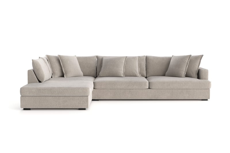 Rossita Lyx 4-personers Ekstra dyb Sofa med Chaiselong Venstre - Beige Chenille - Møbler - Sofaer - Sofa med chaiselong