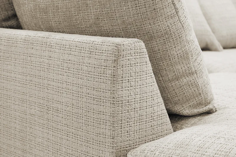 Rossita Lyx 4-personers Ekstra dyb Sofa med Chaiselong Venstre - Beige Chenille - Møbler - Sofaer - Sofa med chaiselong