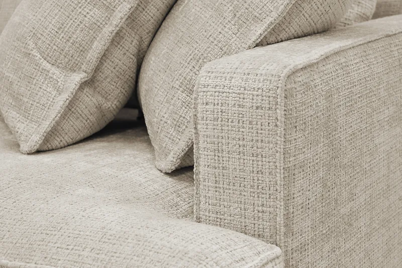 Rossita Lyx 4-personers Ekstra dyb Sofa med Chaiselong Venstre - Beige Chenille - Møbler - Sofaer - Sofa med chaiselong