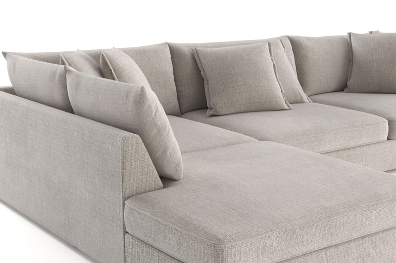 Rossita Lyx 4-personers Ekstra dyb Sofa med Chaiselong Venstre - Beige Chenille - Møbler - Sofaer - Sofa med chaiselong
