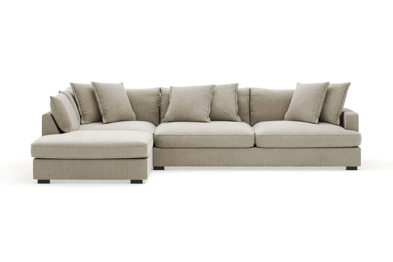 Rossita Lyx 4-personers Ekstra dyb Sofa med Chaiselong Venstre - Beige Chenille - Møbler - Sofaer - Sofa med chaiselong