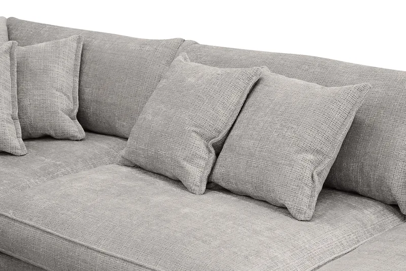 Rossita Lyx 4-personers Ekstra dyb Sofa med Chaiselong Venstre - Lysegrå Chenille - Møbler - Sofaer - Sofa med chaiselong