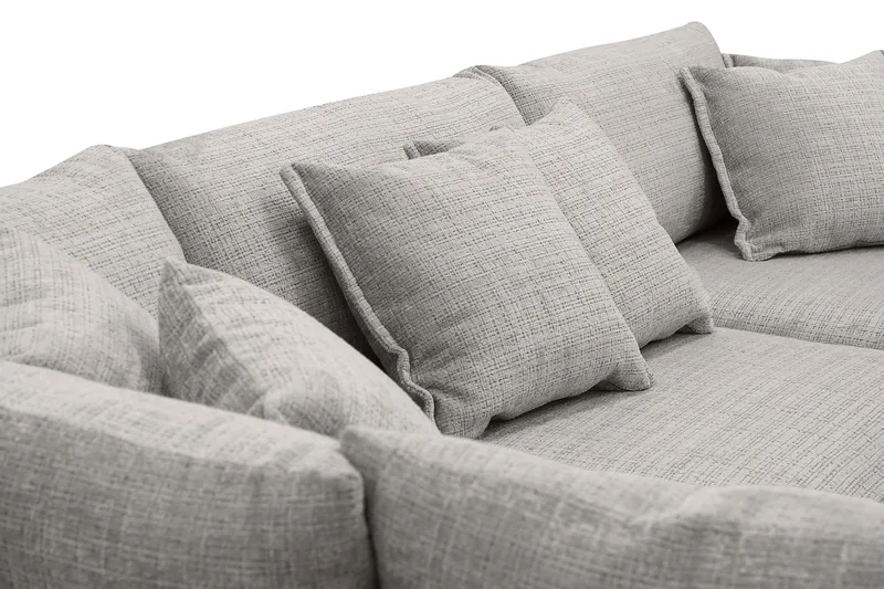 Rossita Lyx 4-personers Ekstra dyb Sofa med Chaiselong Venstre - Lysegrå Chenille - Møbler - Sofaer - Sofa med chaiselong