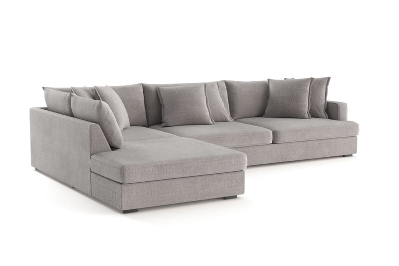 Rossita Lyx 4-personers Ekstra dyb Sofa med Chaiselong Venstre - Lysegrå Chenille - Møbler - Sofaer - Sofa med chaiselong