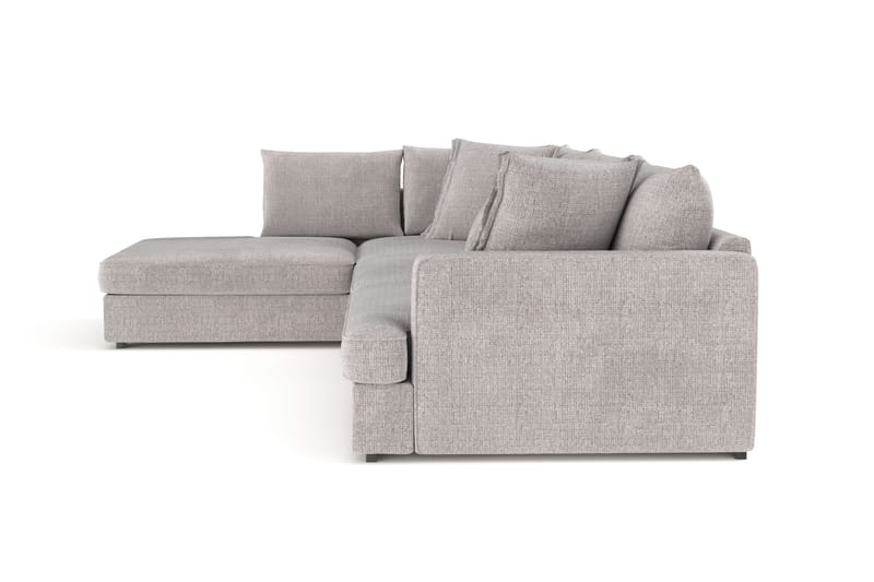 Rossita Lyx 4-personers Ekstra dyb Sofa med Chaiselong Venstre - Lysegrå Chenille - Møbler - Sofaer - Sofa med chaiselong