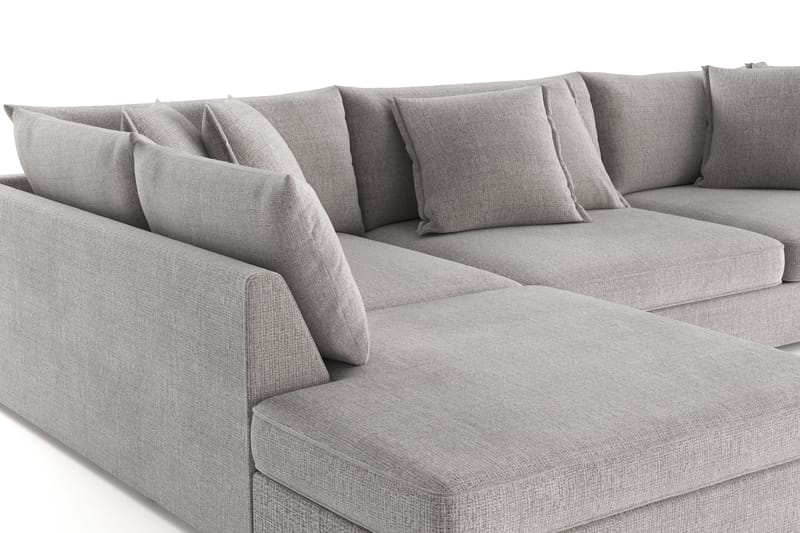 Rossita Lyx 4-personers Ekstra dyb Sofa med Chaiselong Venstre - Lysegrå Chenille - Møbler - Sofaer - Sofa med chaiselong