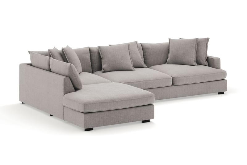 Rossita Lyx 4-personers Ekstra dyb Sofa med Chaiselong Venstre - Lysegrå Chenille - Møbler - Sofaer - Sofa med chaiselong
