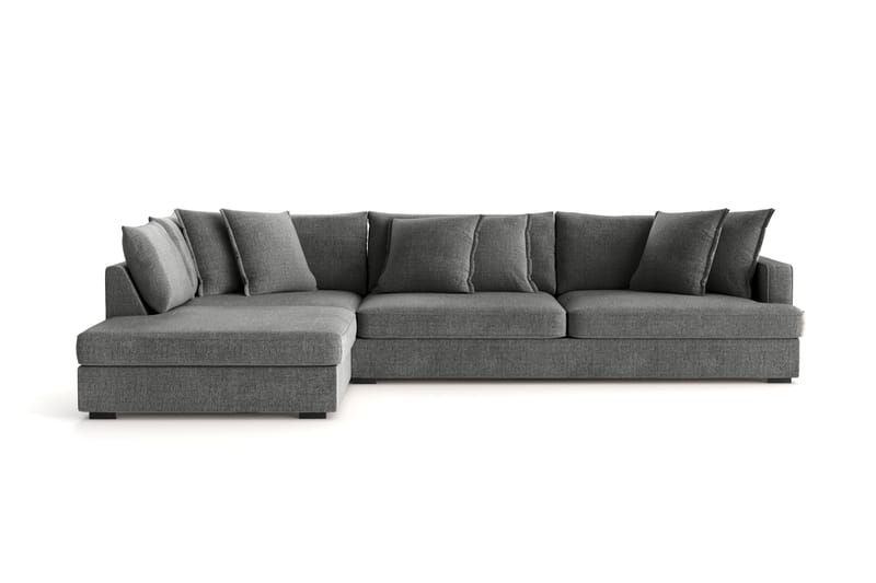 Rossita Lyx 4-personers Ekstra dyb Sofa med Chaiselong Venstre - Grå Chenille - Møbler - Sofaer - Sofa med chaiselong