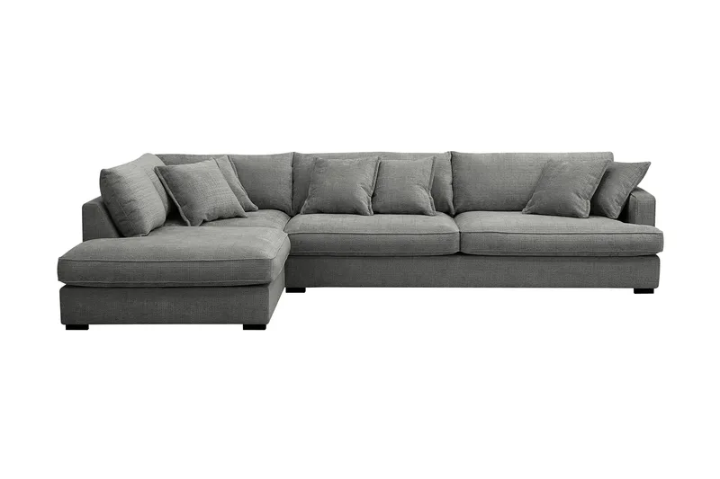 Rossita Lyx 4-personers Ekstra dyb Sofa med Chaiselong Venstre - Grå Chenille - Møbler - Sofaer - Sofa med chaiselong