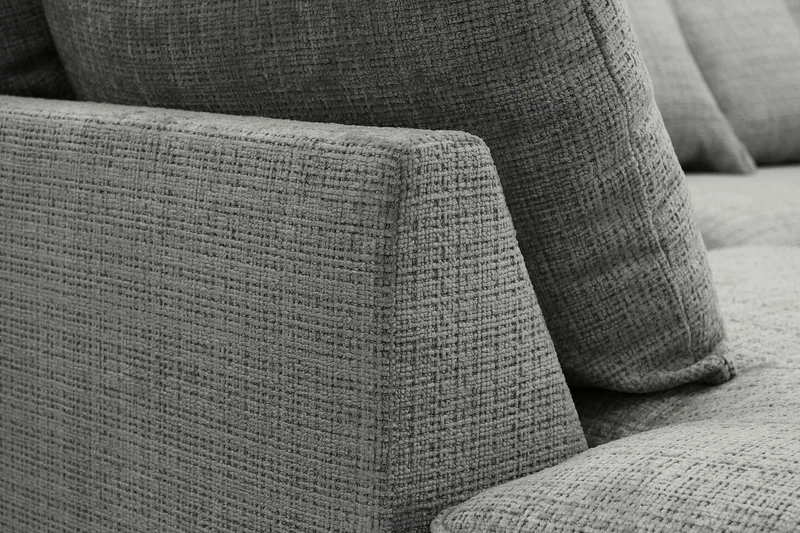 Rossita Lyx 4-personers Ekstra dyb Sofa med Chaiselong Venstre - Grå Chenille - Møbler - Sofaer - Sofa med chaiselong