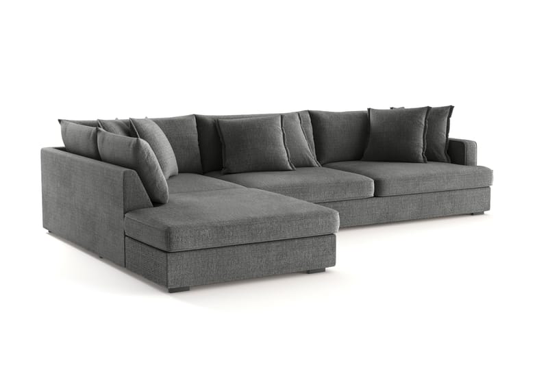Rossita Lyx 4-personers Ekstra dyb Sofa med Chaiselong Venstre - Grå Chenille - Møbler - Sofaer - Sofa med chaiselong