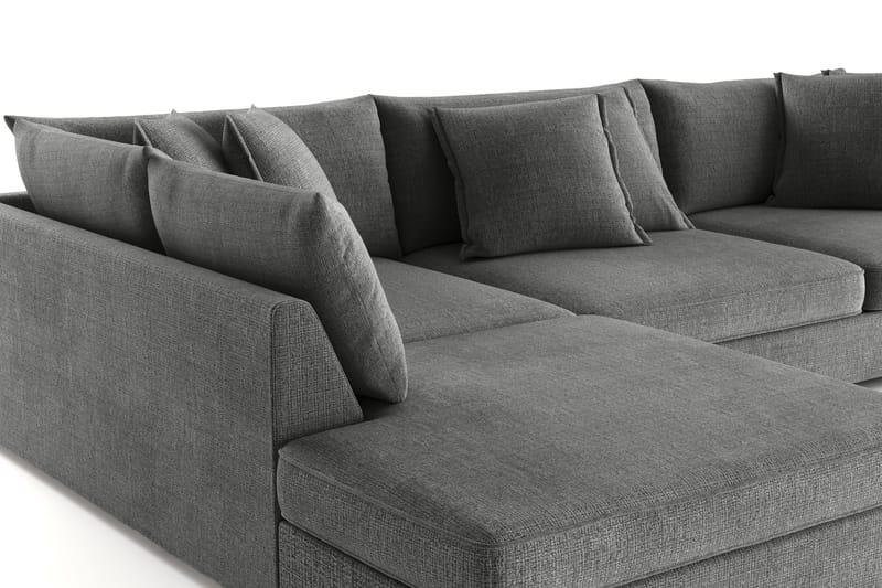 Rossita Lyx 4-personers Ekstra dyb Sofa med Chaiselong Venstre - Grå Chenille - Møbler - Sofaer - Sofa med chaiselong
