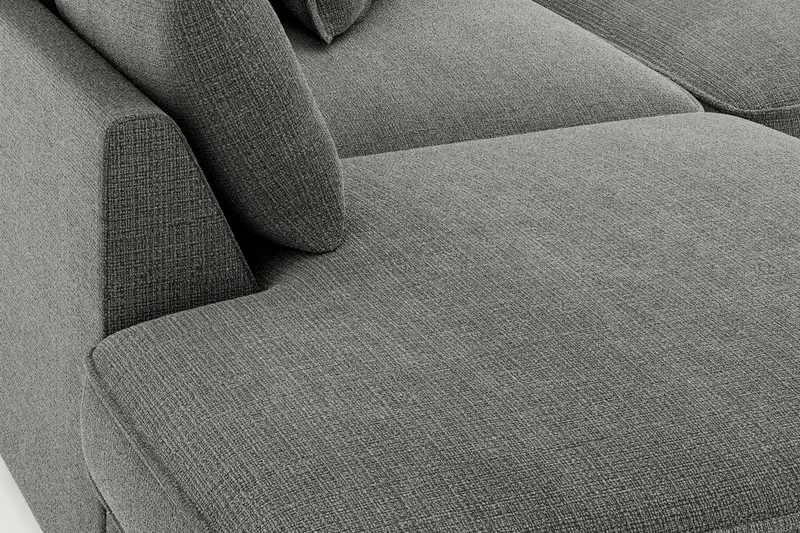 Rossita Lyx 4-personers Ekstra dyb Sofa med Chaiselong Venstre - Grå Chenille - Møbler - Sofaer - Sofa med chaiselong