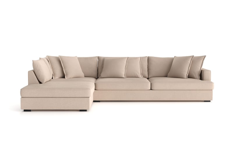 Rossita Lyx 4-personers Ekstra dyb Sofa med Chaiselong Venstre - Beige Stof - Møbler - Sofaer - Sofa med chaiselong