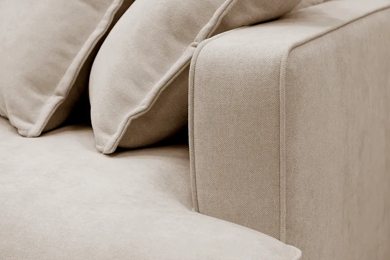 Rossita Lyx 4-personers Ekstra dyb Sofa med Chaiselong Venstre - Beige Stof - Møbler - Sofaer - Sofa med chaiselong