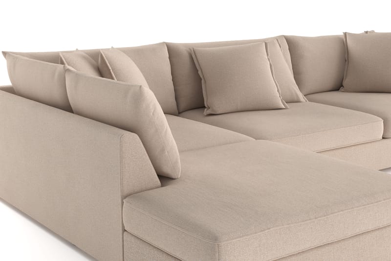 Rossita Lyx 4-personers Ekstra dyb Sofa med Chaiselong Venstre - Beige Stof - Møbler - Sofaer - Sofa med chaiselong