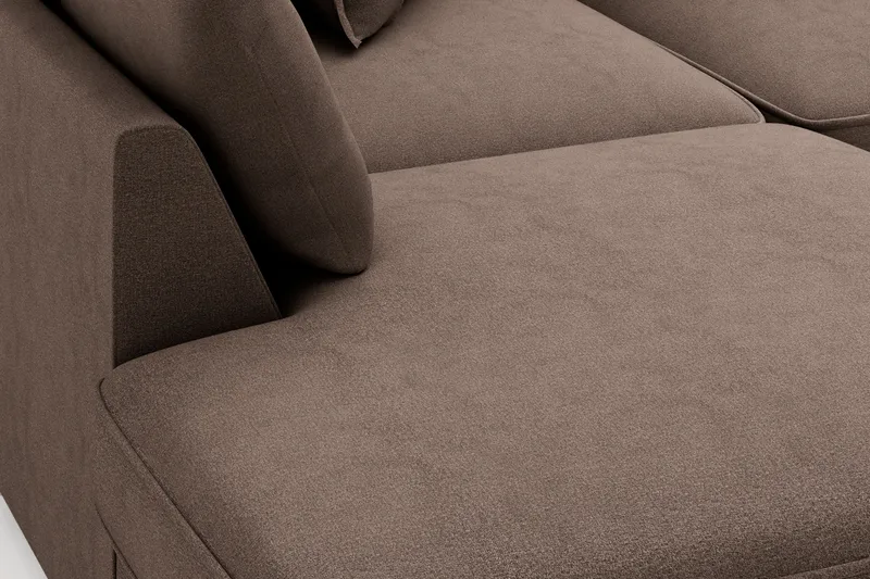 Rossita Lyx 4-personers Ekstra dyb Sofa med Chaiselong Venstre - Brun Stof - Møbler - Sofaer - Sofa med chaiselong