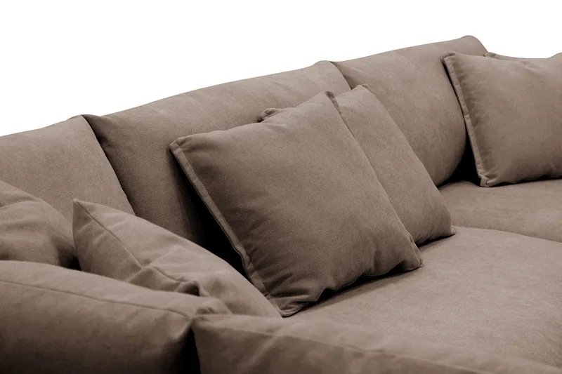 Rossita Lyx 4-personers Ekstra dyb Sofa med Chaiselong Venstre - Brun Stof - Møbler - Sofaer - Sofa med chaiselong