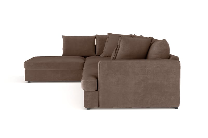 Rossita Lyx 4-personers Ekstra dyb Sofa med Chaiselong Venstre - Brun Stof - Møbler - Sofaer - Sofa med chaiselong