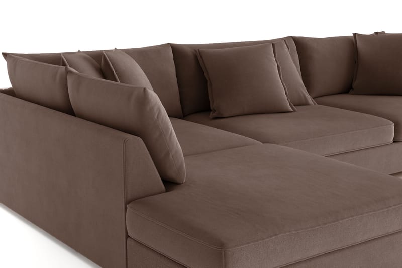 Rossita Lyx 4-personers Ekstra dyb Sofa med Chaiselong Venstre - Brun Stof - Møbler - Sofaer - Sofa med chaiselong