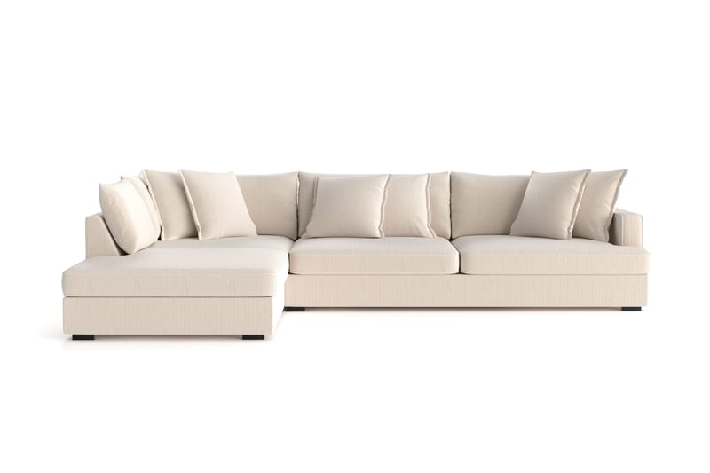 Rossita Lyx 4-personers Ekstra dyb Sofa med Chaiselong Venstre - Beige Jernbanefløjl - Møbler - Sofaer - Sofa med chaiselong