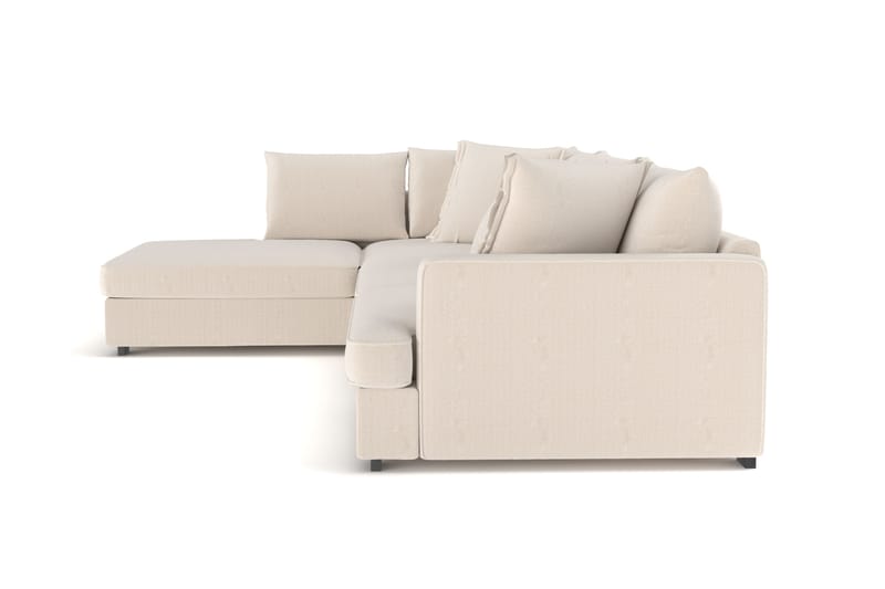 Rossita Lyx 4-personers Ekstra dyb Sofa med Chaiselong Venstre - Beige Jernbanefløjl - Møbler - Sofaer - Sofa med chaiselong