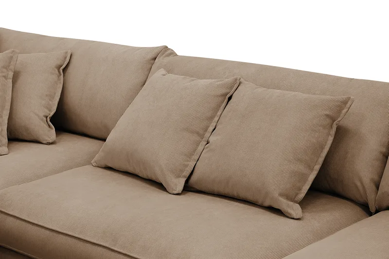 Rossita Lyx 4-personers Ekstra dyb Sofa med Chaiselong Venstre - Brun Jernbanefløjl - Møbler - Sofaer - Sofa med chaiselong