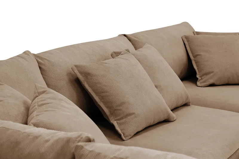 Rossita Lyx 4-personers Ekstra dyb Sofa med Chaiselong Venstre - Brun Jernbanefløjl - Møbler - Sofaer - Sofa med chaiselong