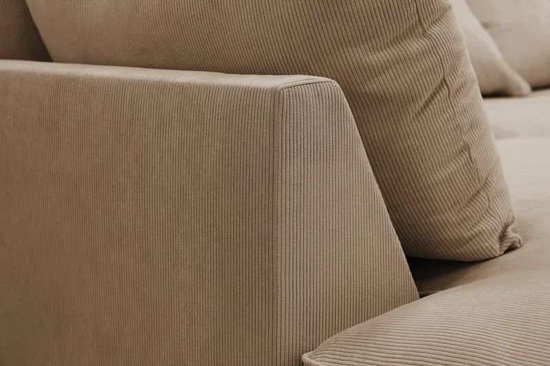 Rossita Lyx 4-personers Ekstra dyb Sofa med Chaiselong Venstre - Brun Jernbanefløjl - Møbler - Sofaer - Sofa med chaiselong