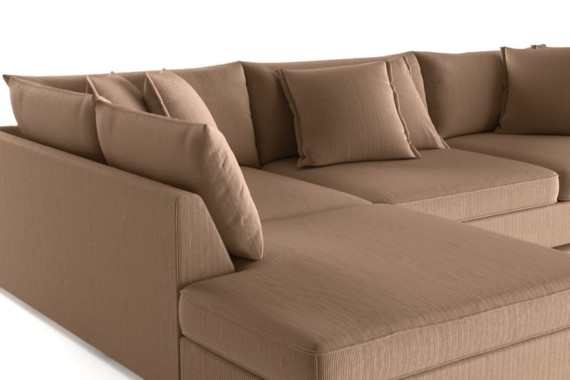 Rossita Lyx 4-personers Ekstra dyb Sofa med Chaiselong Venstre - Brun Jernbanefløjl - Møbler - Sofaer - Sofa med chaiselong