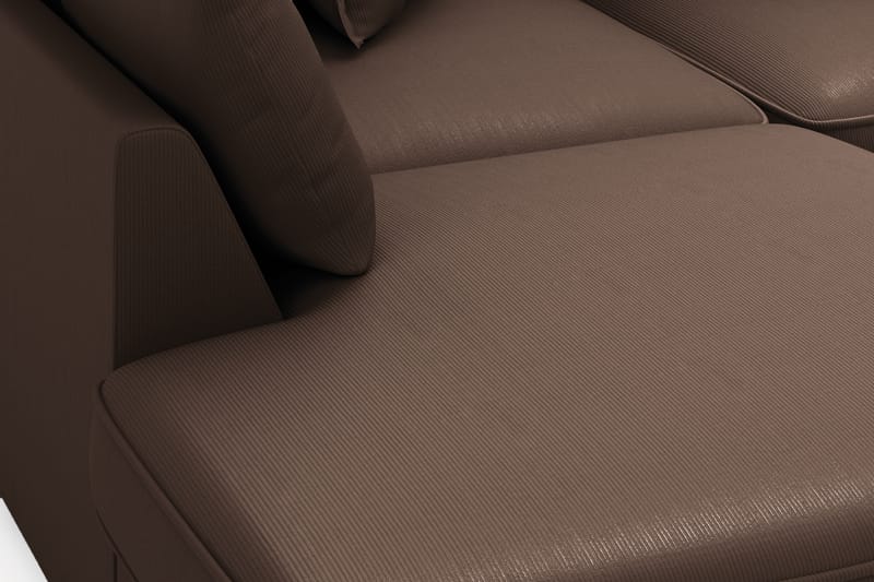 Rossita Lyx 4-personers Ekstra dyb Sofa med Chaiselong Venstre - Brun Jernbanefløjl - Møbler - Sofaer - Sofa med chaiselong