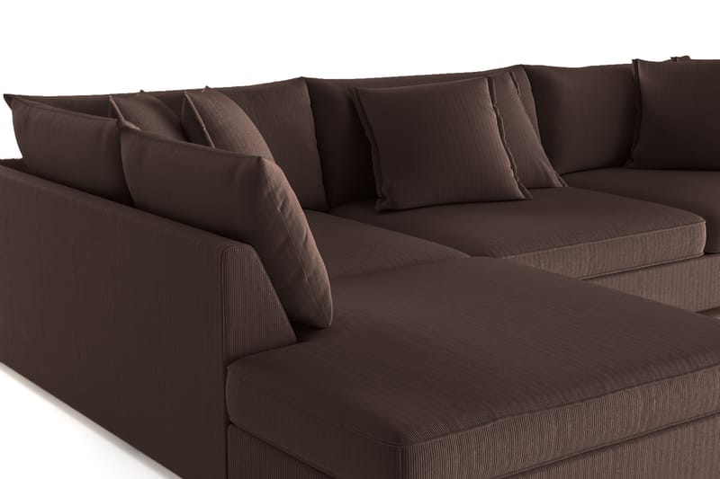 Rossita Lyx 4-personers Ekstra dyb Sofa med Chaiselong Venstre - Brun Jernbanefløjl - Møbler - Sofaer - Sofa med chaiselong