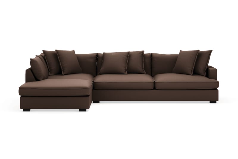 Rossita Lyx 4-personers Ekstra dyb Sofa med Chaiselong Venstre - Brun Jernbanefløjl - Møbler - Sofaer - Sofa med chaiselong