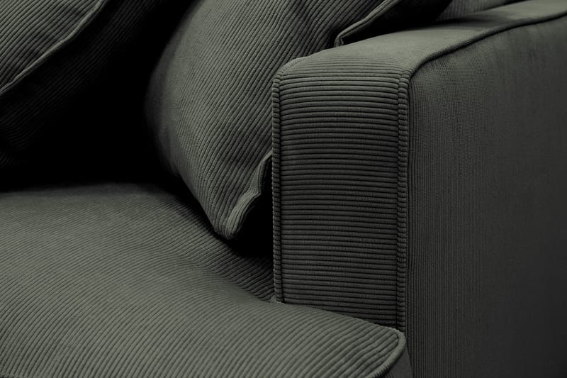 Rossita Lyx 4-personers Ekstra dyb Sofa med Chaiselong Venstre - Mørkegrøn Jernbanefløjl - Møbler - Sofaer - Sofa med chaiselong