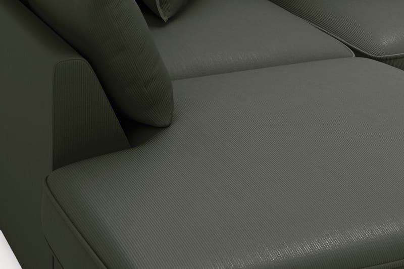 Rossita Lyx 4-personers Ekstra dyb Sofa med Chaiselong Venstre - Mørkegrøn Jernbanefløjl - Møbler - Sofaer - Sofa med chaiselong