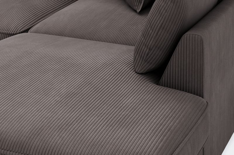 Rossita Lyx 4-personers Ekstra dyb Sofa med Chaiselong Højre - Mørkegrå Jernbanefløjl - Møbler - Sofaer - Sofa med chaiselong