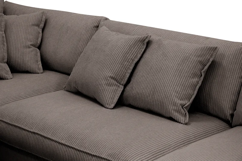 Rossita Lyx 4-personers Ekstra dyb Sofa med Chaiselong Venstre - Mørkegrå Jernbanefløjl - Møbler - Sofaer - Sofa med chaiselong