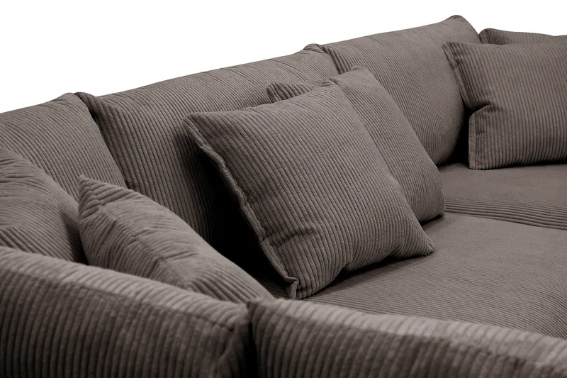 Rossita Lyx 4-personers Ekstra dyb Sofa med Chaiselong Venstre - Mørkegrå Jernbanefløjl - Møbler - Sofaer - Sofa med chaiselong