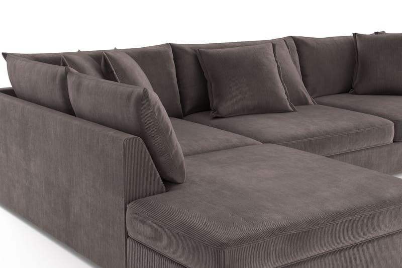 Rossita Lyx 4-personers Ekstra dyb Sofa med Chaiselong Venstre - Mørkegrå Jernbanefløjl - Møbler - Sofaer - Sofa med chaiselong